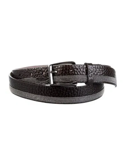 Pre-owned Brunello Cucinelli Monili Leather Belt In Brown