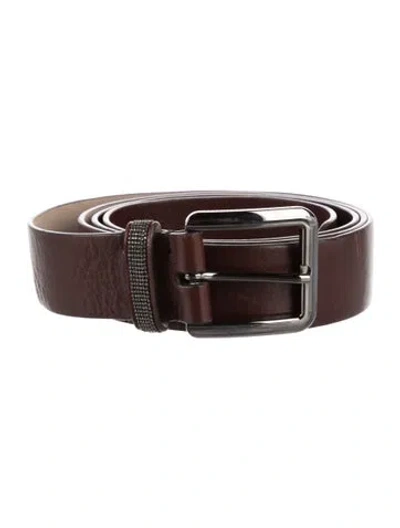 Pre-owned Brunello Cucinelli Monili Leather Belt In Brown