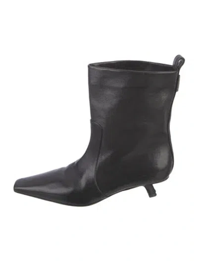 Pre-owned Brunello Cucinelli Monili Leather Boots In Black