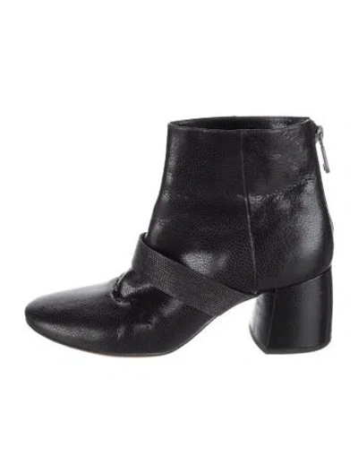 Pre-owned Brunello Cucinelli Monili Leather Boots In Black