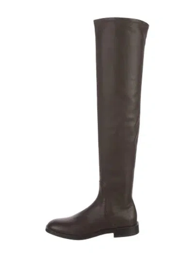 Pre-owned Brunello Cucinelli Monili Leather Boots In Brown