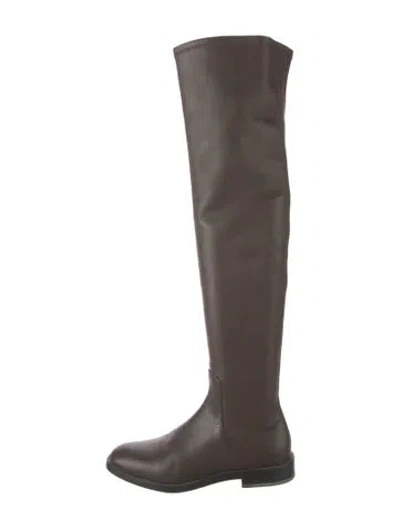 Pre-owned Brunello Cucinelli Monili Leather Boots In Brown