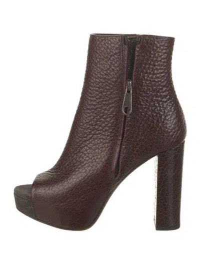 Pre-owned Brunello Cucinelli Monili Leather Boots In Burgundy