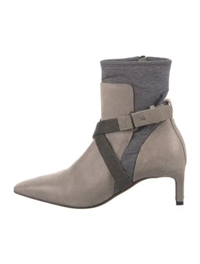 Pre-owned Brunello Cucinelli Monili Leather Boots In Multi