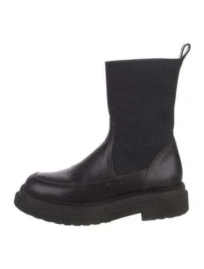 Pre-owned Brunello Cucinelli Monili Leather Chelsea Boots In Brown