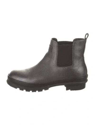 Pre-owned Brunello Cucinelli Monili Leather Chelsea Boots In Gray