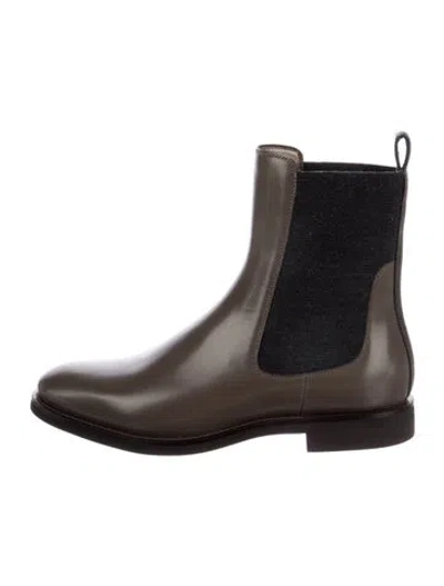 Pre-owned Brunello Cucinelli Monili Leather Chelsea Boots W/ Tags In Brown
