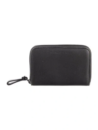 Pre-owned Brunello Cucinelli Monili Leather Continental Wallet In Black