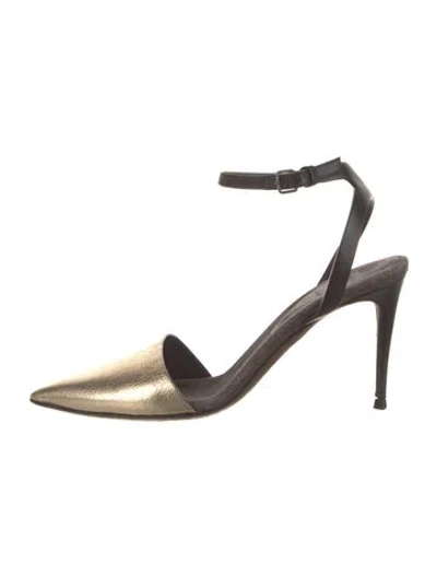 Pre-owned Brunello Cucinelli Monili Leather D'orsay Pumps