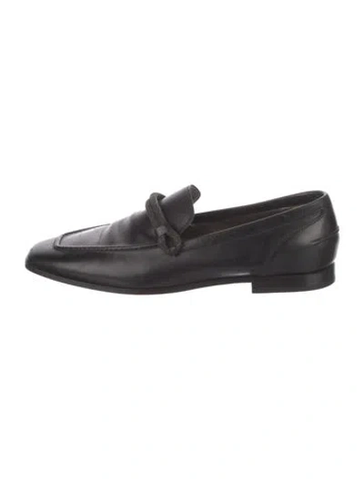 Pre-owned Brunello Cucinelli Monili Leather Loafers In Black