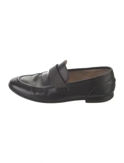 Pre-owned Brunello Cucinelli Monili Leather Loafers In Black