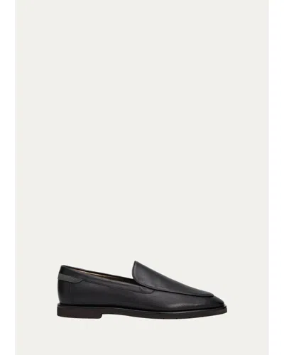 Brunello Cucinelli Monili Leather Loafers In Animal Print