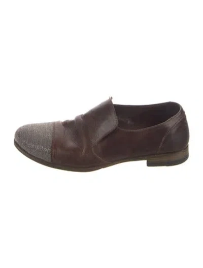 Pre-owned Brunello Cucinelli Monili Leather Loafers In Brown