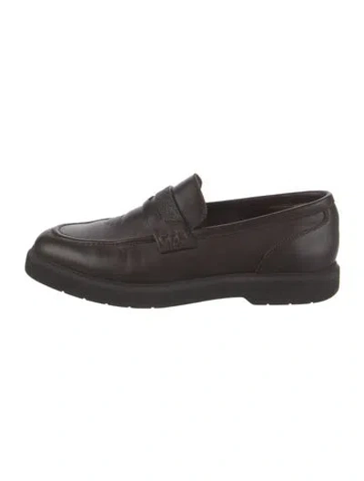 Pre-owned Brunello Cucinelli Monili Leather Loafers In Brown