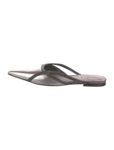 Pre-owned Brunello Cucinelli Monili Leather Mules