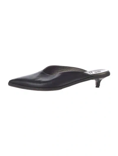 Pre-owned Brunello Cucinelli Monili Leather Mules In Black