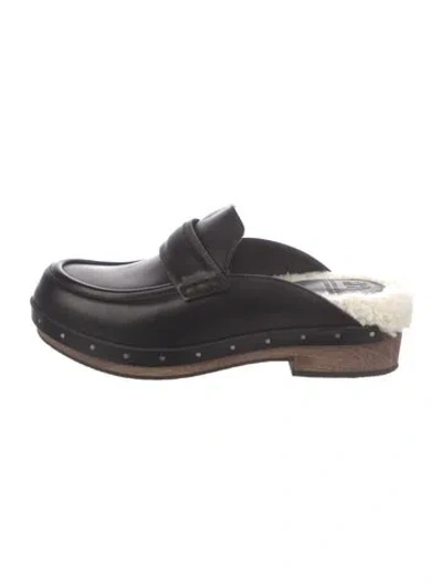 Pre-owned Brunello Cucinelli Monili Leather Mules In Black