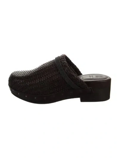 Pre-owned Brunello Cucinelli Monili Leather Mules In Black