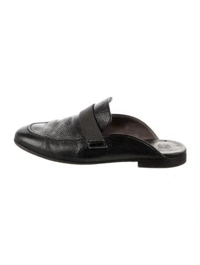 Pre-owned Brunello Cucinelli Monili Leather Mules In Black