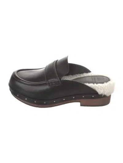 Pre-owned Brunello Cucinelli Monili Leather Mules In Black