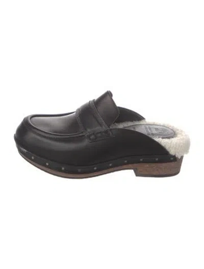 Pre-owned Brunello Cucinelli Monili Leather Mules In Black