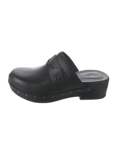 Pre-owned Brunello Cucinelli Monili Leather Mules In Black