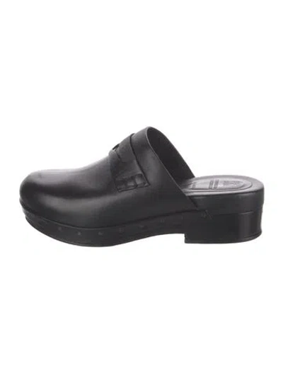 Pre-owned Brunello Cucinelli Monili Leather Mules In Black