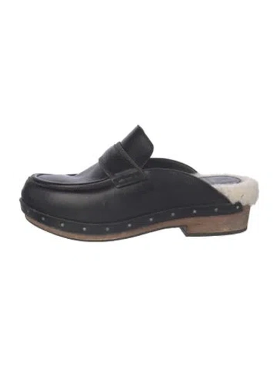 Pre-owned Brunello Cucinelli Monili Leather Mules In Black
