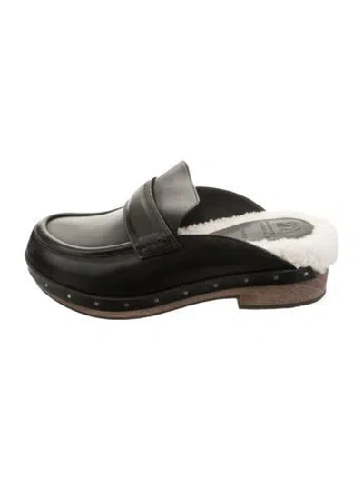 Pre-owned Brunello Cucinelli Monili Leather Mules In Black
