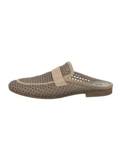 Pre-owned Brunello Cucinelli Monili Leather Mules In Neutrals