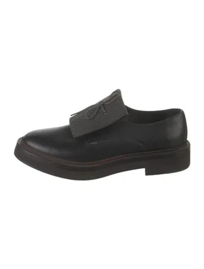 Pre-owned Brunello Cucinelli Monili Leather Oxfords In Black