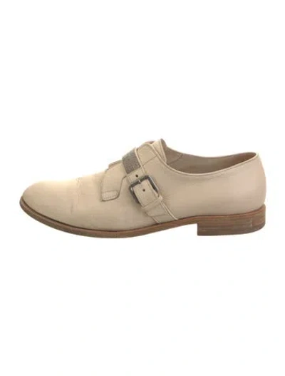 Pre-owned Brunello Cucinelli Monili Leather Oxfords In Neutral