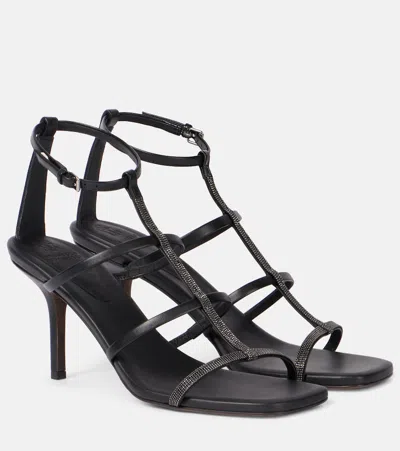 BRUNELLO CUCINELLI MONILI LEATHER SANDALS