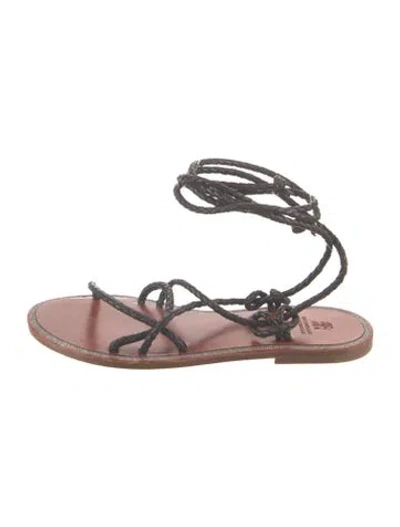Pre-owned Brunello Cucinelli Monili Leather Sandals In Brown