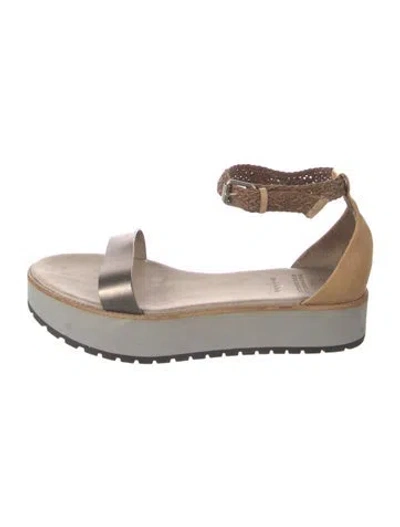 Pre-owned Brunello Cucinelli Monili Leather Sandals In Brown