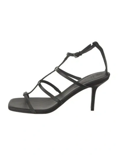 Pre-owned Brunello Cucinelli Monili Leather Sandals W/ Tags In Black
