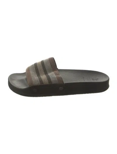 Pre-owned Brunello Cucinelli Monili Leather Slides In Black
