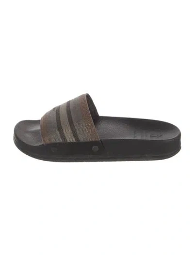 Pre-owned Brunello Cucinelli Monili Leather Slides In Multi