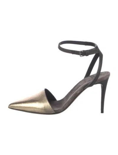 Pre-owned Brunello Cucinelli Monili Leather Slingback Pumps
