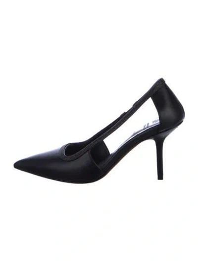 Pre-owned Brunello Cucinelli Monili Leather Slingback Pumps In Black