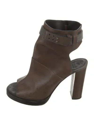 Pre-owned Brunello Cucinelli Monili Leather Slingback Pumps In Brown