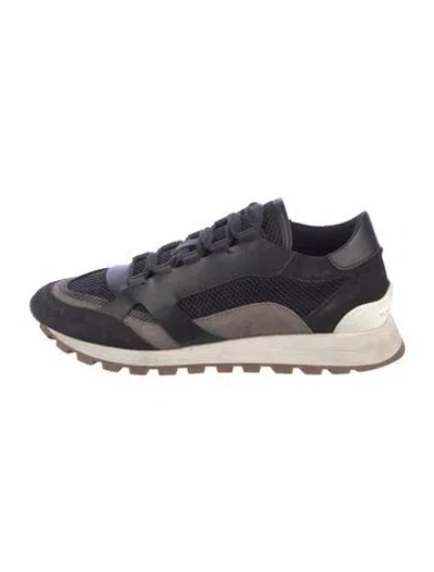 Pre-owned Brunello Cucinelli Monili Leather Sneakers In Blue