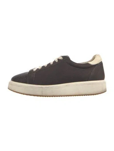 Pre-owned Brunello Cucinelli Monili Leather Sneakers In Neutral