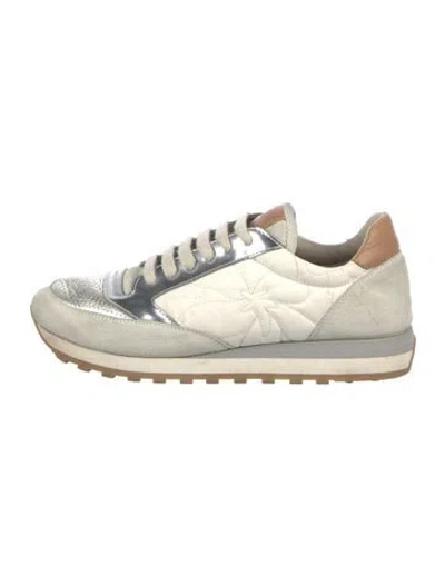 Pre-owned Brunello Cucinelli Monili Leather Sneakers In Silver