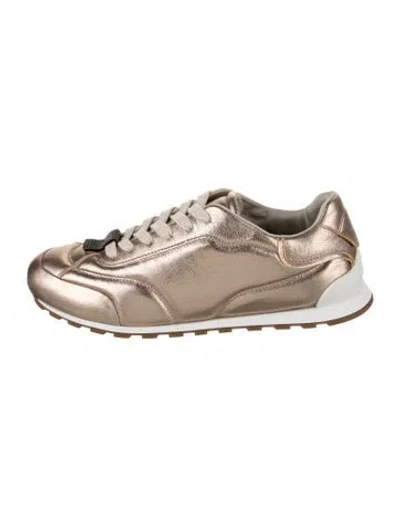 Pre-owned Brunello Cucinelli Monili Leather Sneakers W/ Tags