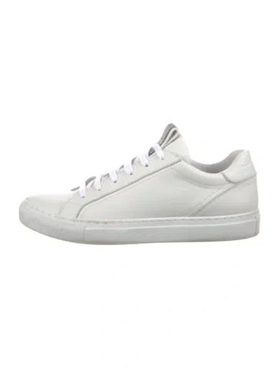 Pre-owned Brunello Cucinelli Monili Leather Sneakers In White
