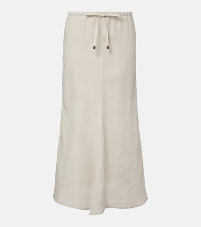 Brunello Cucinelli Monili Linen Maxi Skirt