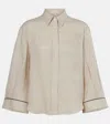 Brunello Cucinelli Cropped Shirt With Monili
