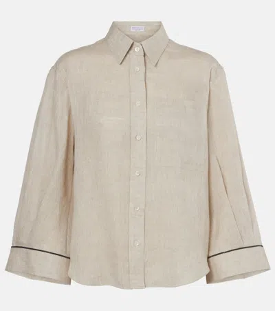 BRUNELLO CUCINELLI MONILI LINEN SHIRT