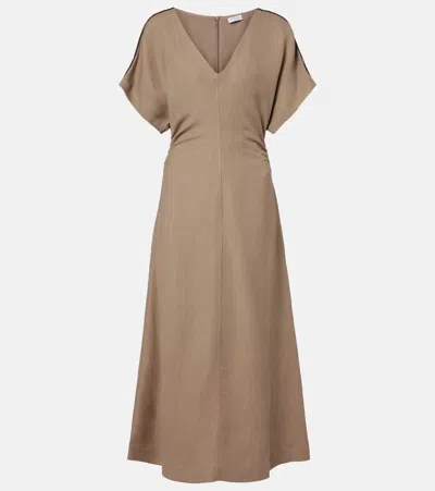 Brunello Cucinelli Monili Midi Dress In Green